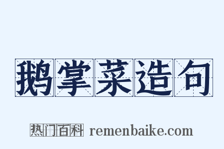 鹅掌菜造句是什么意思的图片